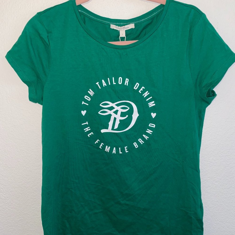 Green Tom Tailor Denim T-shirt NWT